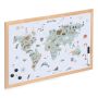 MAGNETTAVLA ZELLER VÄRLDSKARTA METALL/FURU 60X40CM 