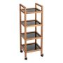 BADRUMSHYLLA WENKO MED HJUL FONDI 4 VÅNINGAR ACACIA 35X97CM