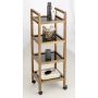 BADRUMSHYLLA WENKO MED HJUL FONDI 4 VÅNINGAR ACACIA 35X97CM