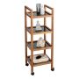 BADRUMSHYLLA WENKO MED HJUL FONDI 4 VÅNINGAR ACACIA 35X97CM