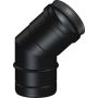 EMALJBÖJ DINAK TILL PELLETSKAMIN Ø80 45º SVART