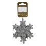 JULGRANSDEKORATION BLOMMA PÅ SNÖFLINGA GLITTER 10CM SILVER