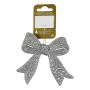 JULGRANSDEKORATION ROSETT GLITTER 11CM SILVER
