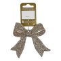 JULGRANSDEKORATION ROSETT GLITTER 11CM CHAMPAGNE