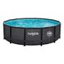 POOL FUNSICLE MED STEGE Ø427CM SVART