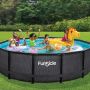 POOL FUNSICLE MED STEGE Ø427CM SVART