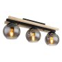TAKLAMPA GLOBO CONNI E27 3L SVART/NATUR