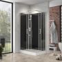 DUSCHKABIN CAMARGUE CIO SQUARE 80X120X222CM VIT/SVART