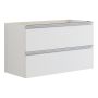 TVÄTTSTÄLLSSKÅP CAMARGUE VAL MED ALU HANDTAGSLIST 2 LÅDOR MATT VIT 100CM