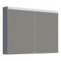SPEGELSKÅP CAMARGUE VAL LED MED ELUTTAG 2 LUCKOR 100CM MATT GRÅ 
