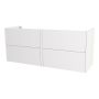 TVÄTTSTÄLLSSKÅP CAMARGUE AURA DUBBEL PORSLIN 140CM 4 LÅDOR SLÄT VIT