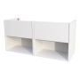TVÄTTSTÄLLSSKÅP CAMARGUE AURA DUBBEL PORSLIN 120CM 2 LÅDOR & BOXAR SLÄT VIT