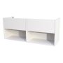 TVÄTTSTÄLLSSKÅP CAMARGUE AURA DUBBEL PORSLIN 140CM 2 LÅDOR & BOXAR SLÄT VIT