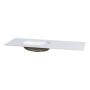 BÄNKSKIVA CAMARGUE AURA SOLID SURFACE 12MM VÄNSTER 131CM UNDERLIMMAT TVÄTTSTÄLL NOD RUNDAD KOMPOSIT ALPINE WHITE