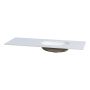 BÄNKSKIVA CAMARGUE AURA SOLID SURFACE 12MM HÖGER 131CM UNDERLIMMAT TVÄTTSTÄLL NOD RUNDAD KOMPOSIT ALPINE WHITE