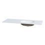 BÄNKSKIVA CAMARGUE AURA SOLID SURFACE 12MM HÖGER 131CM UNDERLIMMAT TVÄTTSTÄLL NOD RUNDAD KOMPOSIT AURORA ECRU