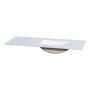 BÄNKSKIVA CAMARGUE AURA SOLID SURFACE 12MM HÖGER 111CM UNDERLIMMAT TVÄTTSTÄLL NOD KANTIG KOMPOSIT ALPINE WHITE