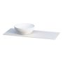 BÄNKSKIVA CAMARGUE AURA SOLID SURFACE 12MM VÄNSTER 111CM MED TVÄTTSTÄLL NOD Ø400 PORSLIN ALPINE WHITE