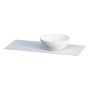 BÄNKSKIVA CAMARGUE AURA SOLID SURFACE 12MM HÖGER 111CM MED TVÄTTSTÄLL NOD Ø400 PORSLIN ALPINE WHITE