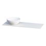 BÄNKSKIVA CAMARGUE AURA SOLID SURFACE 12MM VÄNSTER 121CM MED TVÄTTSTÄLL NOD Ø400 PORSLIN ALPINE WHITE