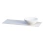 BÄNKSKIVA CAMARGUE AURA SOLID SURFACE 12MM HÖGER 121CM MED TVÄTTSTÄLL NOD Ø400 PORSLIN ALPINE WHITE