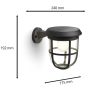 VÄGGLAMPA PHILIPS RADII SVART