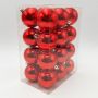 JULGRANSKULOR GLANSIG 6CM RÖD 24-PACK