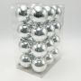 JULGRANSKULOR GLANSIG 6CM SILVER 24-PACK