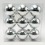 JULGRANSKULOR GLANSIG 6CM SILVER 9-PACK