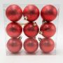 JULGRANSKULOR GLITTER 6CM RÖD 9-PACK