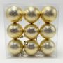 JULGRANSKULOR GLITTER 6CM GULD 9-PACK