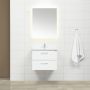 BADRUMSMÖBEL 4AQUA 2 MED SPEGEL VIT MATT 60CM