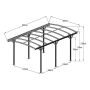 CARPORT FLORAWORLD ALUMINIUM ANTRACIT 15,15M²