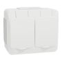 VÄGGUTTAG SCHNEIDER ELECTRIC WDE0400080 AQUA-STARK 2-VÄG JORDAD MED LOCK VIT