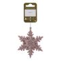 JULGRANSDEKORATION SNÖFLINGA GLIITTER Ø9CM ROSA
