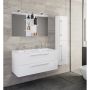 BADRUMSMÖBEL VCM BUDASI SPEGEL DUBBELTVÄTT. HÖGSKÅP 112CM VIT