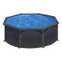 POOL GRE Ø350X120CM SVART GRAFIT