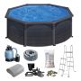 POOL GRE Ø350X120CM SVART GRAFIT
