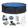 POOL GRE RUND Ø460X120CM SVART GRAFIT