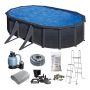 POOL GRE OVAL 500X300X120CM SVART GRAFIT