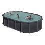 POOL GRE OVAL 610X375X132CM SVART GRAFIT
