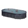 POOL GRE OVAL 730X375X132CM SVART GRAFIT