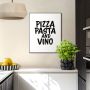 TAVLA REINDERS PIZZA PASTA AND VINO SLIM FRAME 40X50CM SVART