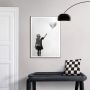 TAVLA REINDERS BALLOON GIRL SLIM FRAME 50X70CM SVART