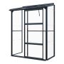VÄXTHUS GARDOL SVART ALUMINIUM/GLAS 0,9M²