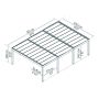 CARPORT CANOPIA OSLO METALL 3-PLATSER 9X6M 53,74M²
