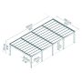 CARPORT CANOPIA OSLO METALL 4-PLATSER 11,9X6M 71,28M²