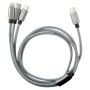 USB-C KABEL VOLTOMAT 3-IN-1 1M GRÅ                              