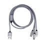 USB-A KABEL VILTOMAT 3-IN-1 3M GRÅ                              