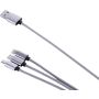 USB-A KABEL VILTOMAT 3-IN-1 3M GRÅ                              